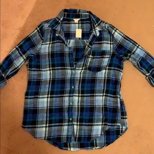 Blue Plaid Button Up